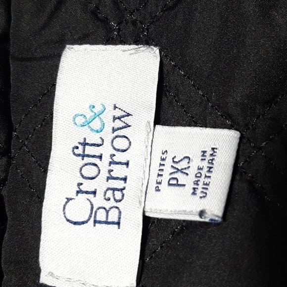 Vest Quilted Pockets Zipper Closure Black Color Size XSP CROFT & BARROW - Picture 6 of 10